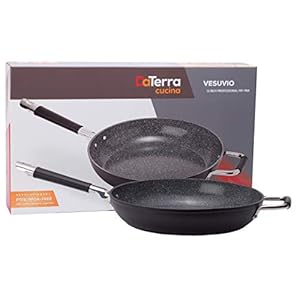 DaTerra Cucina Professional 13 Inch Nonstick Frying Pan | Italian Made Ceramic Nonstick Pan Sauté Pan, Chefs Pan, Non Stick Skillet Pan for Cooking, Sizzling, Searing, Baking and More