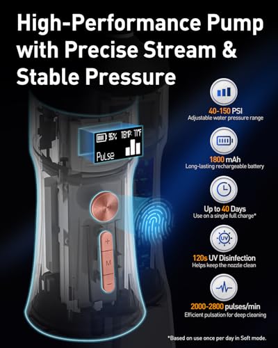 Image of MySmile LP221 Cordless Water Flossers for Teeth w /UVC Light & OLED Display