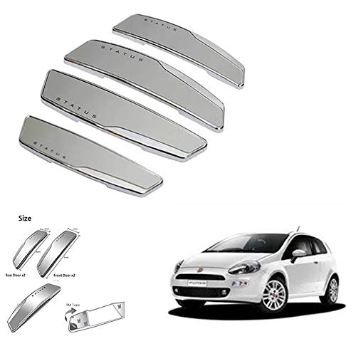 JAINFAM® Status High Gloss Premium Door Edge Guards Set of 4-(Made in Korea) - Silver for Fiat Punto