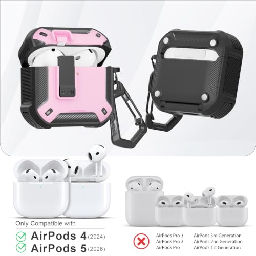 Image of for AirPods 5 /4 Case (2026 /2024) with Magnetic Secure Lock and Phone Stand