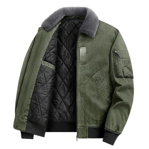 Veste chaude homme rembourrée manteau hiver col amovible résistant