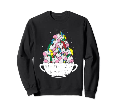 Unicorno Cup Natale pigiama carino arcobaleno X-Mas ragazze Felpa