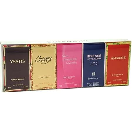 Amazon.com : Givenchy Variety By Givenchy For Women. Set-5 Piece Mini  Variety With Amarige .13 Ounces \u0026 Ysatis .13 Ounces \u0026 Organza .17 Ounces \u0026  Very Irresistible .13 Ounces \u0026 Insense Ultramarine .