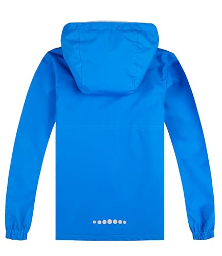 Image of Boys Girls Rain Jackets Waterproof Hooded Fleece Raincoats Lightweight Windbreakers for Kids