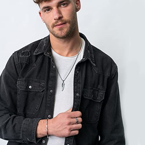 Baronyka Stainless Steel Men’s Bar Link Chain Bracelet, 3Mm 8” With Lobster Clasp, Silver Plated, Chainlink Bracelets For Men #TOP2