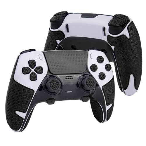 【 グリップ力強化 & 吸汗力強 ＆ ボタン図形付き 】 TALONGAMES PS5 デュアルセンスエッジ 用 コントローラーグリップ Ultraバージョン アンチスリップテープ PlayStation 5 DualSense Edge 滑り止め グリップ テープ 滑り止め グリップシール カット済 1セット入り [ グリップ部分 + 十字キーパッド + ボタン + トリガー ](ブラック)