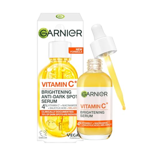 Garnier Vitamin C Serum gegen Pigmentflecken Gesichtsserum mit 4 Prozent Vitamin C Niacinamid Salicylsäure und Melasyl strahlender Glow Booster Hautpflege für alle Hauttypen 1 x 30 ml