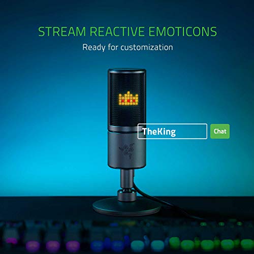 Razer Seiren Emote Streaming Microphone: 8-Bit LED Display, Reactive Emoticons, Adjustable Stand, Classic Black