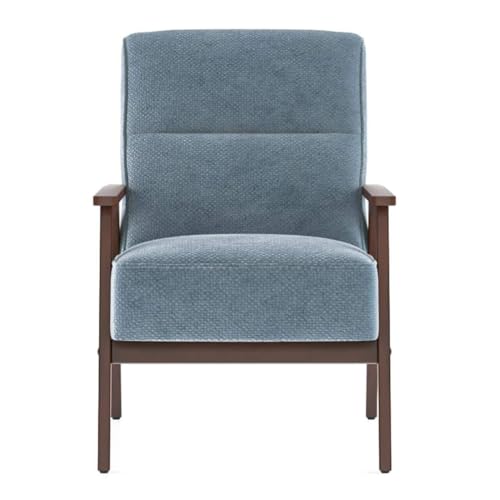 Image of Urban Ladder Logan 1 Seater Wooden Sofa in Blue Colour