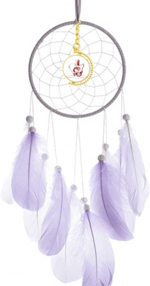 no/no Human Skeleton Sketch Hip Spine Dream Catcher Wall Hanging Feather Decor