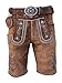 Produktbild Alpenlife Kurze Herren Lederhose mit Gürtel, Braun, Speckig, Antik Look Leder, Oldtimer (Gr.56)