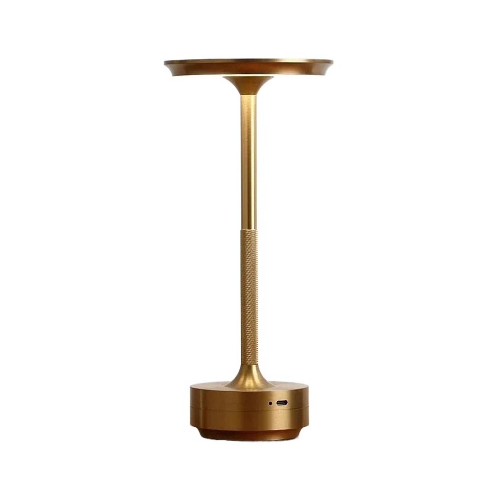 Lámpara LED decorativa simple de aleación de aluminio | Luz nocturna, atmósfera infinitamente regulable, escritorio táctil recargable(Gold)