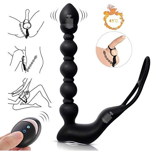 WXZDQ Vịbrạțòrẹ Bụțț PlụĠ ạnạlẹ Vịbrạnțẹ Wịrẹless Sịlịcone, 12 Modes Prộstḁtẹ MḁssḁggḮḁtộre, Vịbrạțòrẹ pḶug AṋḁḶe Uomo Prộstḁtḁ, Doppio åņellø Vîbråņtě per pěņě rîņg