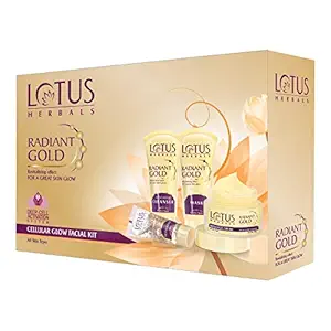 Radiant Gold Facial Kit For Instant Glow With 24K Pure Gold & Papaya,4 Easy Steps, 170g (Multiple Use)