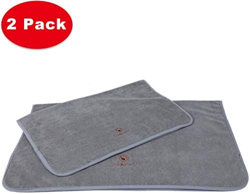 Ring Loose LLC Absorbent Dog Bath Towel 2 Pcs - Microfiber Quick Dry Pet Towels for Small to Large Dogs Cats