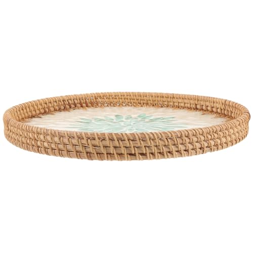 DEARMAMY Corbeille à Pain Ronde Tissée Plateau Pour Servir Fruits Collations Et Pain