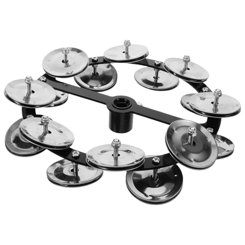 Tambourine double rangée FRCOLOR robuste accessoire de percussion haut de gamme argenté