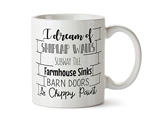 LIZNICE - Fixer Upper Mug, Fixer Upper Gift, Joanna Gaines, Shiplap Walls Mug Chippy Paint Mug Farmhouse Decor Funny Coffee Mug Interior Designer Gift.