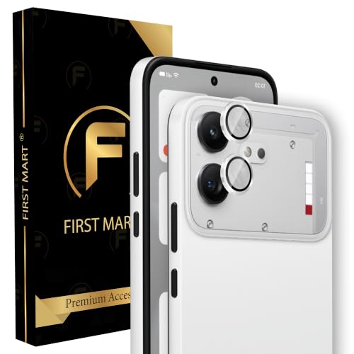 Image of FIRST MART Silver Camera Ring Guard Protector for Nothing Phone (4b) | Tempered Glass with Metal Alloy Rings, HD Clear, Scratch Resistant, Case-Friendly | Pack of 1
