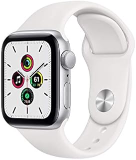 Apple Watch SE (GPS, 40mm) - Silver Aluminum Case with White Sport Band (Renewed)