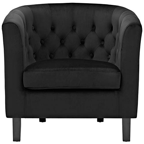Modway Prospect Upholstered Velvet Contemporary Modern Accent Arm Chair In Black #TOP4