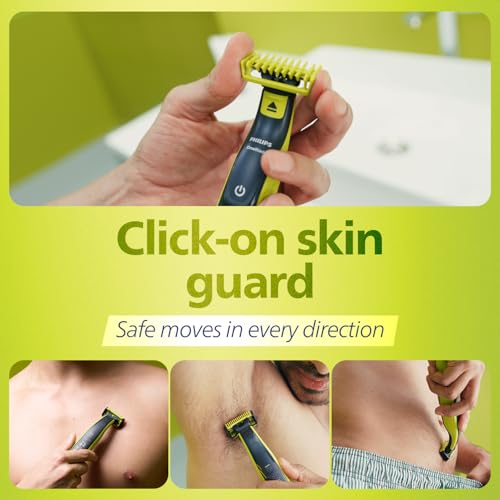 Image of Philips OneBlade Turbo2X Face & Body Trim, Edge, Shave | Perfected for Skin Comfort | Dual Protect Tech | Suits all skin types & beard thickness, Wet & Dry Use | Electric Trimmer for Face and Private Parts, QP2824