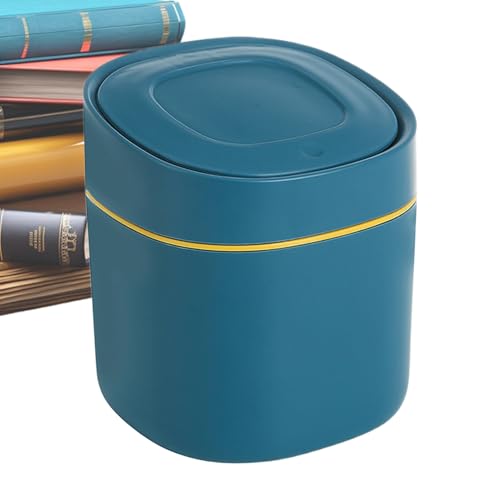 Rukjmqi Cubo De Basura Para Escritorio | Cubo De Basura Con Tapa Presión Para Escritorio - Organizador Doméstico Para Almacenar Productos De Belleza, Bastoncillos Y Recortes De Papel