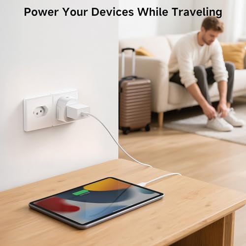 Cable Matters Type N Plug Adapter for Travel, US to Brazil Plug Adapter, Works in Brazil and South Africa, CE & RoHS Certified, White3