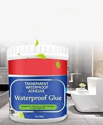 DOZERAWaterproof Glue 300g with Brush, Home, Bathroom, Gum for Roof, Floor,Tile Crack filler Super Strong gel Sealant Solution,TransparentLeakage Protection Agent. (Waterproof Gel)