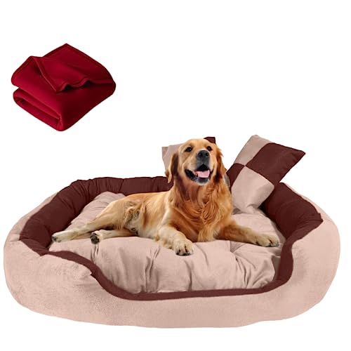 DRILLY Washable Polyester Soft Reversible Dog Bed with Blanket for Small | Medium | Large | Extra Large | XXL | 3XL | 4XL Size Dogs | Cats | Puppy | pet | Rabbit |Cushion Pillow (M) (B0BWYNJSL5) Amazon Price History, Amazon Price Tracker
