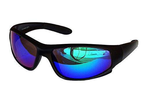 Gil SSC Sportbrille Sonnenbrille Snowboard Black matt verspiegelt Fahrradbrille Sport M 1 (Grün Blau verspiegelt) Cover