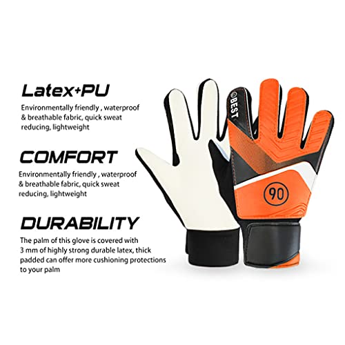 WUUOSSYUIS 1 par de luvas de futebol infantil luva de proteção para as mãos de goleiro de futebol, A