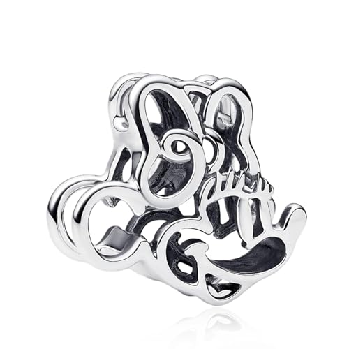 Image of S925 Sterling Silver Cartoon Anime Charms Pendant, Character Figures Dangle for Bracelet Necklace, Gifts for Mom Girlfriend Family, Valentine's Birthday Christmas Anniversary Jewelry