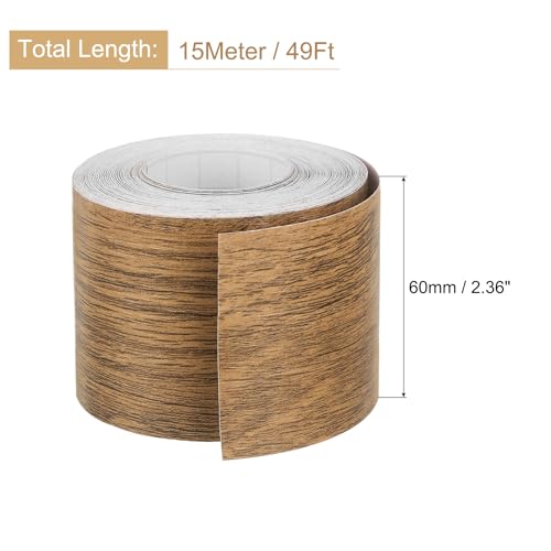 Image of uxcell 1 Roll Wood Grain Tape, 2.36 inch x 49 Ft Realistic Textured Repair Tape Self Adhesive Wood Textured Patch for Floor Wall Door Table Cabinets Desk Furniture Home Decor(Coffee Color)