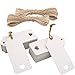 Étiquette Papier Kraft Étiquette Cadeaux 9,5x4,5cm, 100PCS avec Ficelle Jute, pour Mariage Saint Valentin Anniversaire Noël (Blanc)