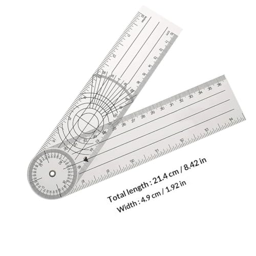 Goniómetro plástico y transportador de ángulos transparente miniatura 2