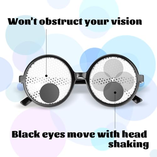 Qianyu 2 Pcs Halloween Eyeball Glasses Funny Shaking Eyes Glasses Silly Glasses Rave Novelty Sunglasses for Adults Men Women Halloween Costume Party Decorations Supply Accessories - Image 3