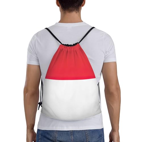 Indonesian flag print Drawstring Bag Sack Gym Bag Ditty Bag for Gym Traveling, Hiking, Yoga, Shopping for Adult2