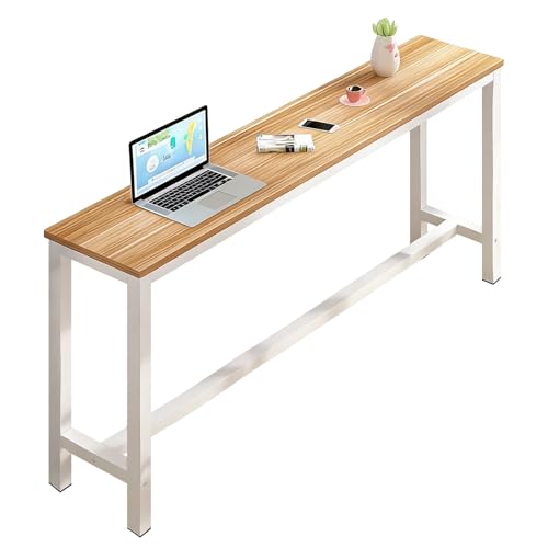 Mesa de bar, mesa rectangular de desayuno y comedor de estilo industrial con patas de metal para cocina, pub, invernadero y sala de estar, ideal para espacios pequeños