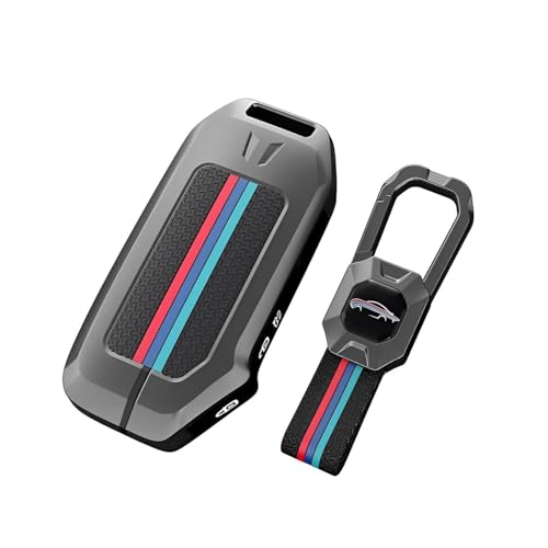 Image of KINGSWAY Kia Car Key Cover and Keychain Perfect Shape and Compatible with 3 Buttons Smart Key of All Kia Cars, Remote Key Shell, Key Case, Car Key Chain Cover, 360 Protection, Gunmetal Grey