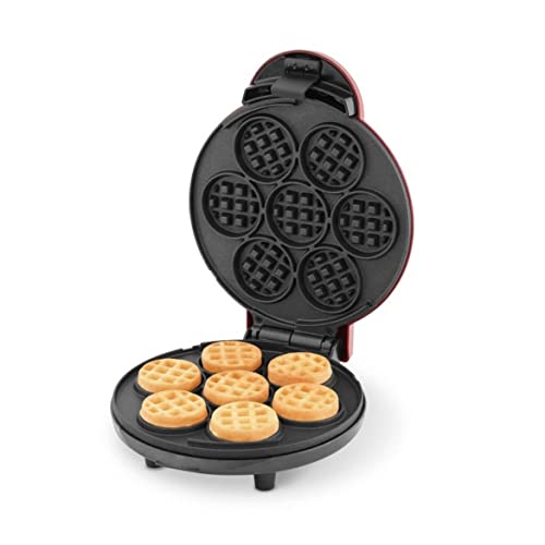 DASH Express Waffle Bite Maker - Compact Red Electric Waffle Maker - Cooks 7 Bites at Once - Nonstick - 1000 Watts