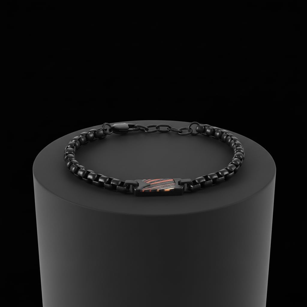 Men’s Matte Black Stainless Steel Bracelet, IP Plated, 316L Premium Steel, 8” & 8.75”, Bold Chain Link Style