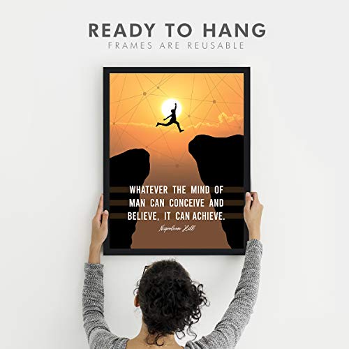 Image of Chaka Chaundh - Suitable Unique Motivational Quotes frames - Good Quotes wall frames - Framed posters - Photos with quotes - Posters with frame (34 cm x 27 cm x 4 cm) - Combo Set of 4 - Composite Wood