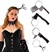 Halloween Costume Scary Weapon Headbands, 4 Packs Rubber Plastic Knife Axe Cleaver and Scissor Through Head, Zombie Accessories Makeup for Teen Girls Boys Men Women Adults Clearance Gifts