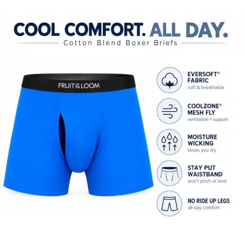 Discover Comfort and Breathability with Fruit of the Loom Mens Coolzone Boxer Briefs - Image 4