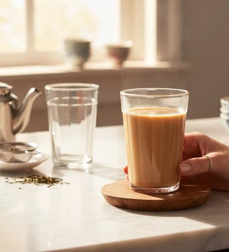 Image of Table & Tale Americano Line 190 ml Tea Glass Set of 12 from Brazil | Classic Tea Glass Set | Perfect for Tea, Coffee, Cutting Chai | Durable for Party, Home, Kitchen, Restaurant, Dishwasher Safe