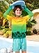 BesserBay Sun Protective Boys Rash Guard Hooded Swimming Shirt for Boys Thumb Holes Surfing Top Ombre Palm Tree 7-8 Years
