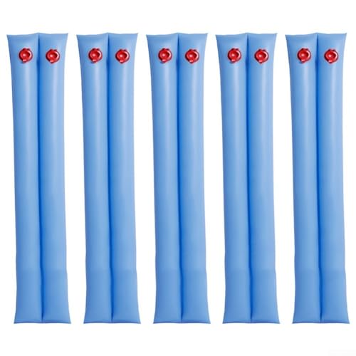 Juego de bolsas de agua para piscina fuertes y tubos para cubierta de invierno, incluye pesas de 10 x 8 pies (5 piezas)