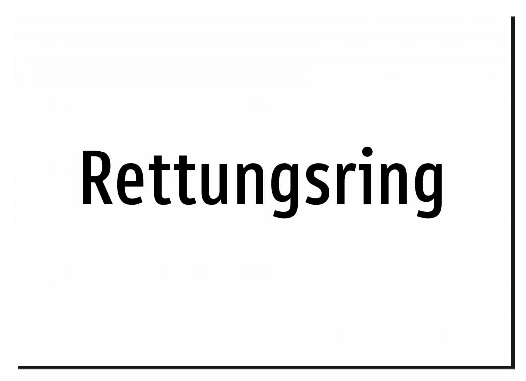 Rettungsring – Aluminiumschild A5: 210x148mm – Ohne Grafik, nur Text