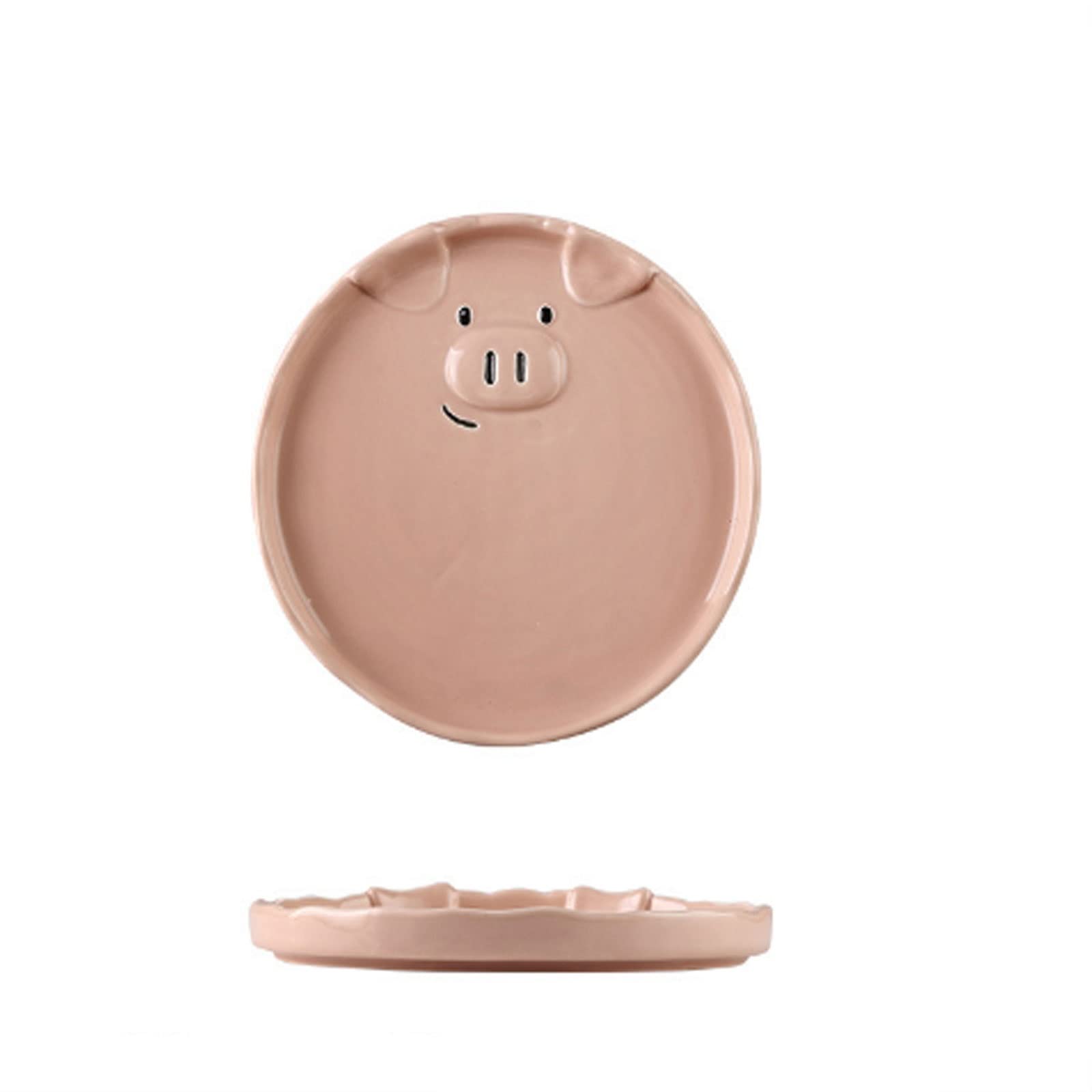 Essteller, Motiv: schönes Mädchen mit Herz, rosa Schwein, Keramik-Essteller, Instant-Nudeln, Schüssel, Frühstücksteller, Kaffeetasse